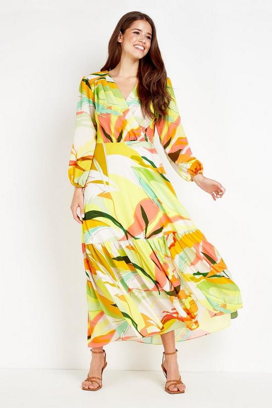 Wallis Lime Abstract Tiered Maxi Dress 1