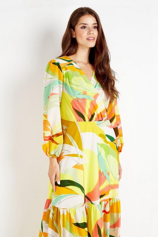 Wallis Lime Abstract Tiered Maxi Dress 2
