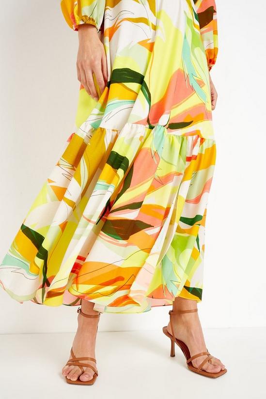 Wallis Lime Abstract Tiered Maxi Dress 4