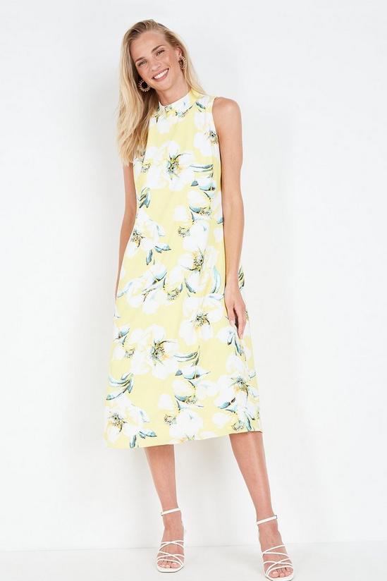 Wallis Yellow Bloom Halter Midi Dress 1
