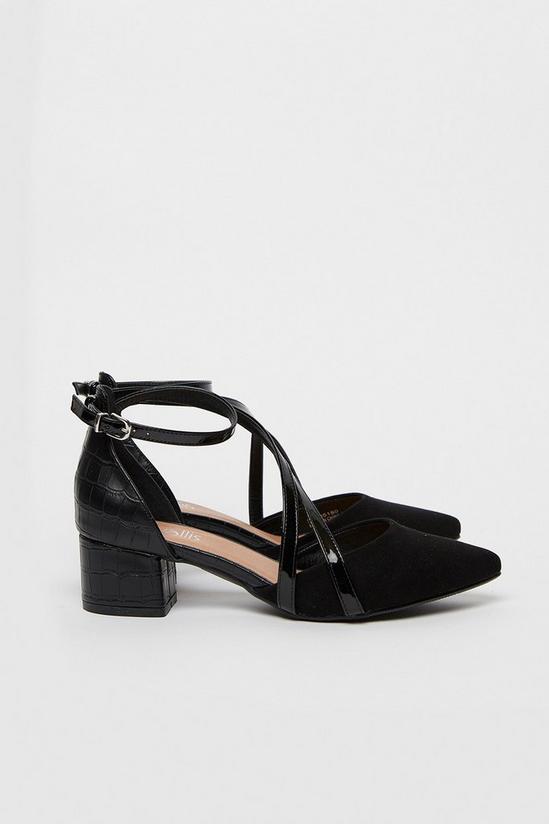 Wallis Black Ankle Strap Court Shoe 1