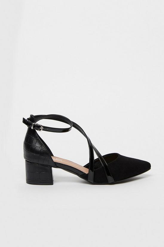 Wallis Black Ankle Strap Court Shoe 3