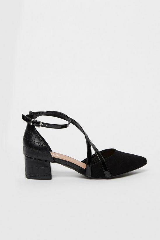 Wallis Black Ankle Strap Court Shoe 4