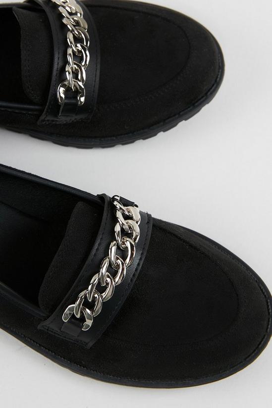 Wallis Black Chain Detail Loafer 2