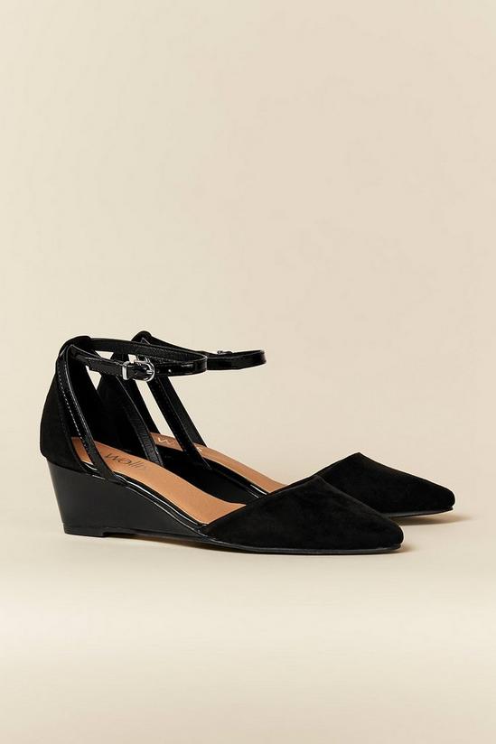 Wallis Bernice Ankle Strap Pointed Low Wedge 1