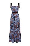 Wallis Blue Floral Contrast Tie Tiered Dress thumbnail 5