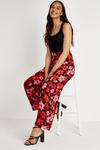 Wallis Black and Red Floral Wide Leg Trouser thumbnail 2