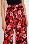 Wallis Black and Red Floral Wide Leg Trouser thumbnail 4