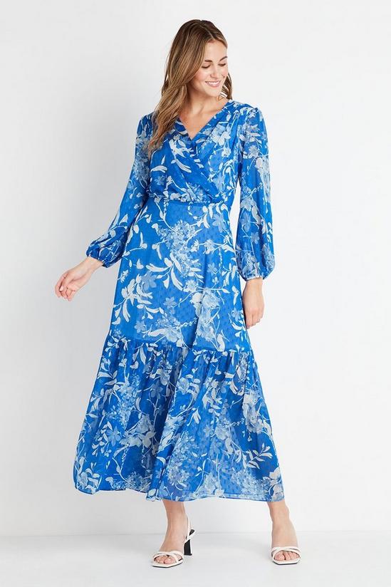 Wallis Blue Floral Tiered Maxi Dress 1