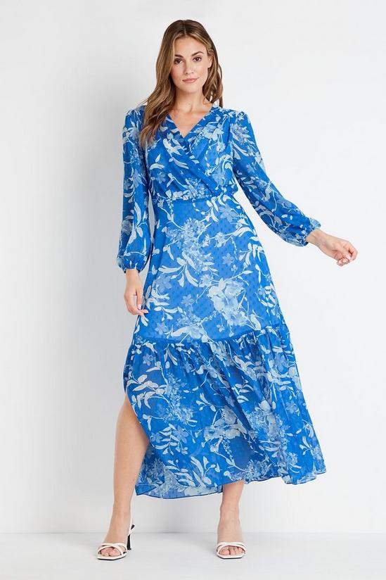 Wallis Blue Floral Tiered Maxi Dress 2
