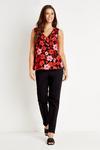Wallis Tall Black and Red Floral Halter Top thumbnail 2