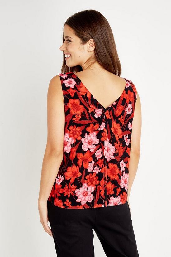 Wallis Tall Black and Red Floral Halter Top 3