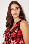 Wallis Tall Black and Red Floral Halter Top thumbnail 4