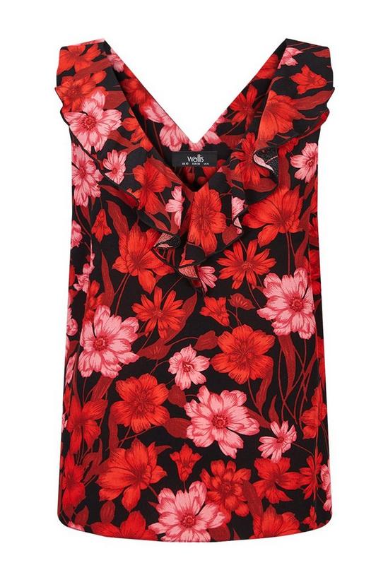Wallis Tall Black and Red Floral Halter Top 5