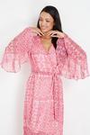 Wallis Pink Metallic Geo Frill Sleeve Maxi Dress thumbnail 4