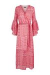 Wallis Pink Metallic Geo Frill Sleeve Maxi Dress thumbnail 5