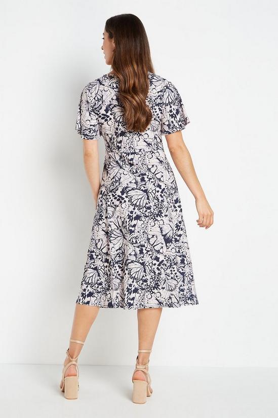 Wallis Butterfly Print Ruched Side Dress 3