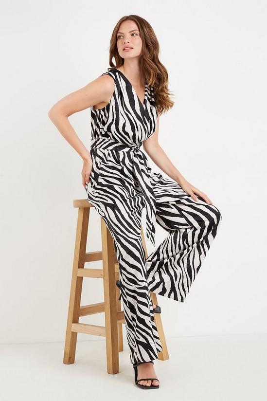 Wallis Zebra Print Wide Leg Jumpsuit 2
