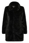Wallis Petite Black Faux Fur Midi Coat thumbnail 5