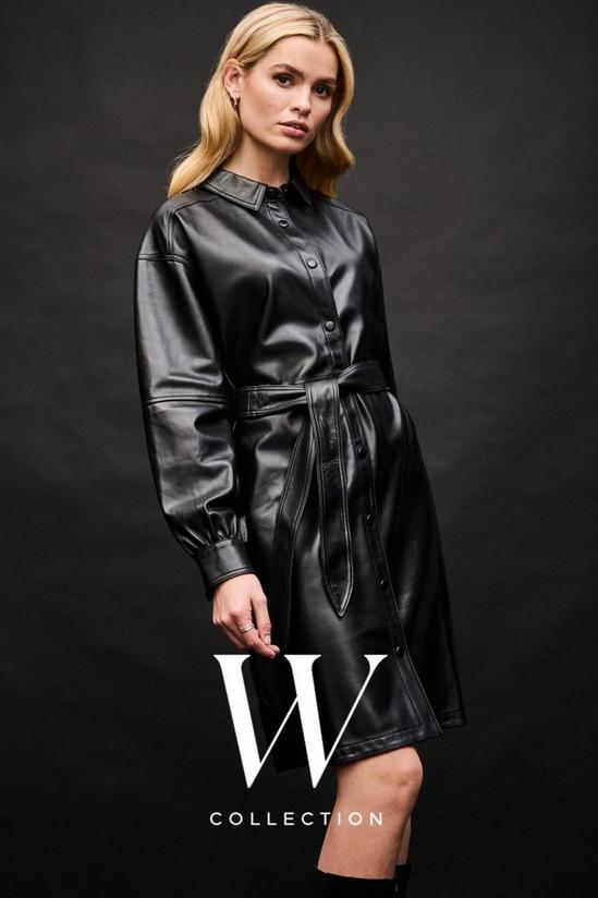 Wallis Belted Leather Shirt Dress 1