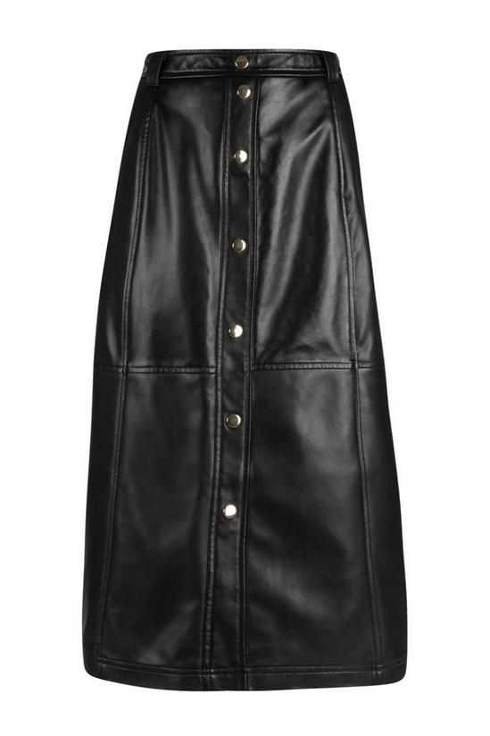 Wallis Leather Button Through Pencil Skirt 5