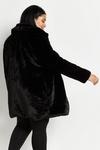 Wallis Curve Black Faux Fur Midi Coat thumbnail 3