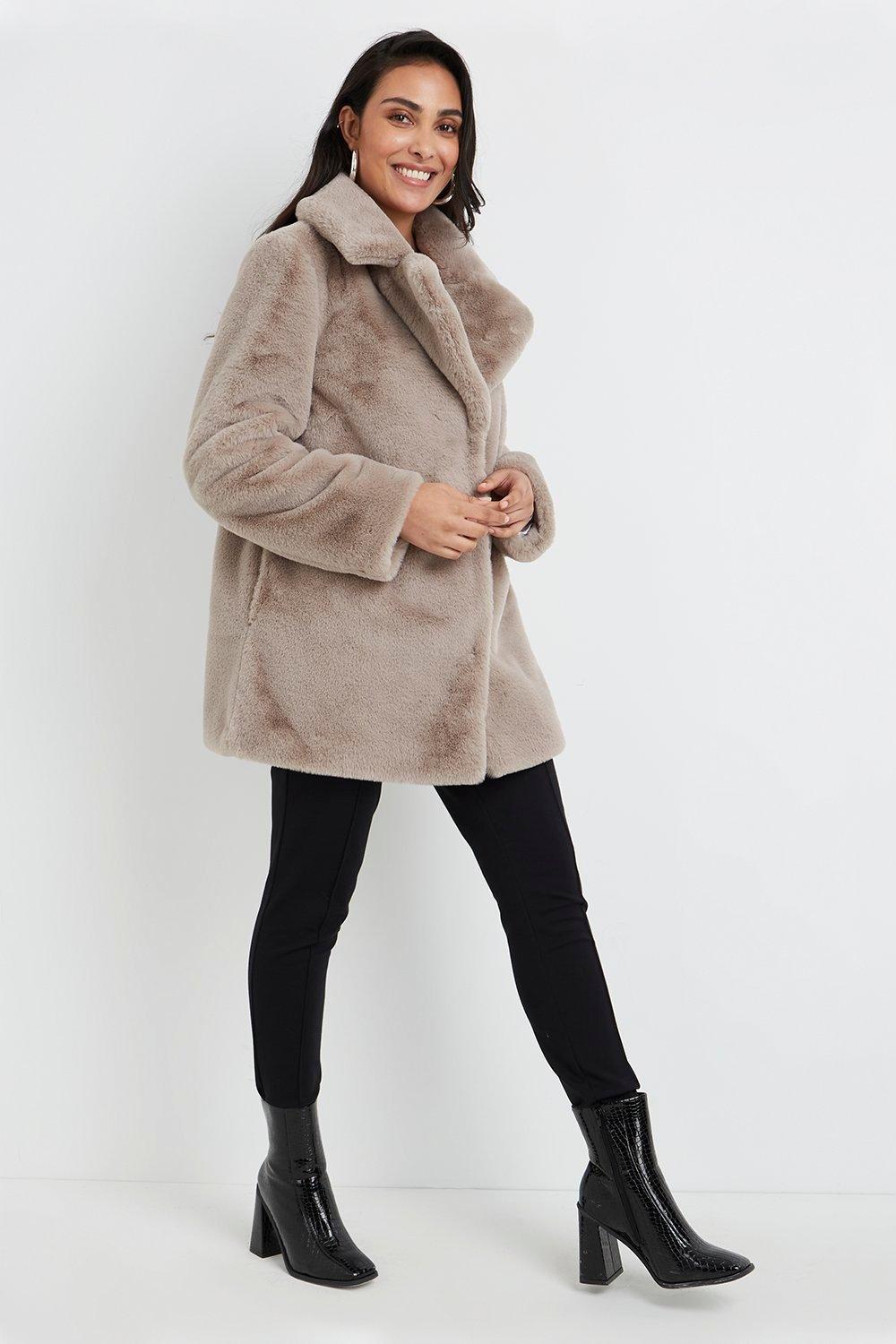 Wallis grey hot sale fur coat