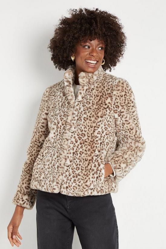 Wallis Leopard Animal Faux Fur Coat 1