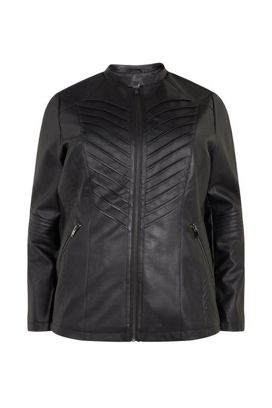 Wallis Curve Faux Leather Pintuck Detail Jacket 5