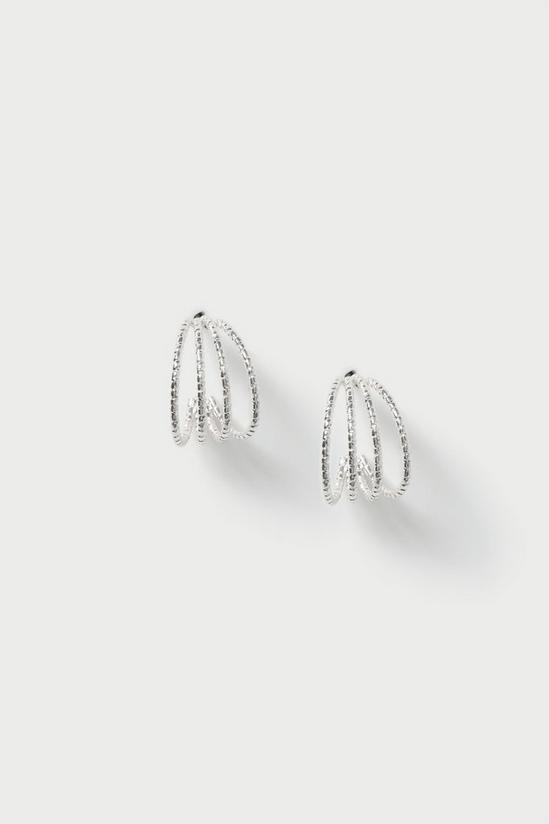 Wallis Diamond Cut Hoop Earrings 1