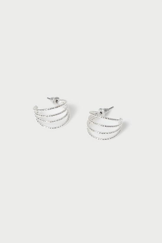 Wallis Diamond Cut Hoop Earrings 2