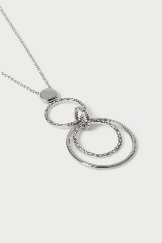Wallis Silver Overlapping Crystal Ring Necklace 2