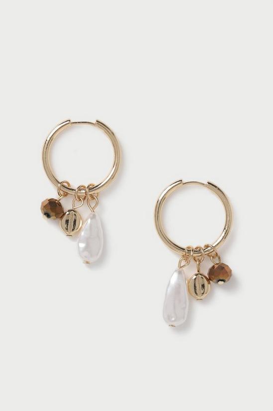 Wallis Pearl Charm Hoop Earrings 1