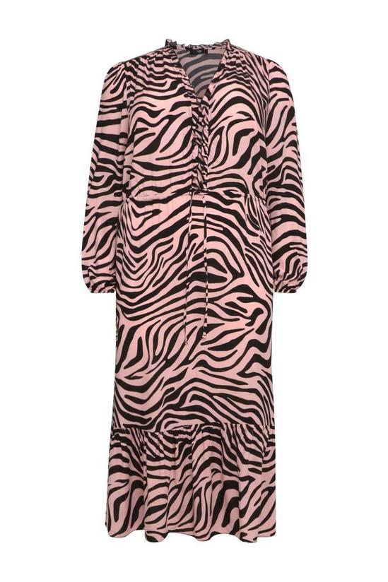 Wallis Curve Blush Zebra Frill Midi Dress 5