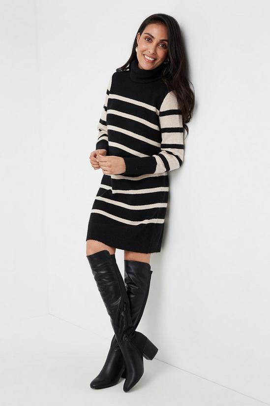 Wallis Petite Contrast Stripe Knitted Dress 2