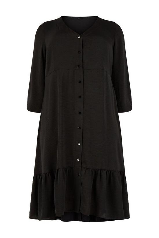 Wallis Curve Black Button Through Midi Tiered Dress 5