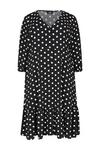 Wallis Curve Mono Spot Button Through Tiered Midi Dress thumbnail 5