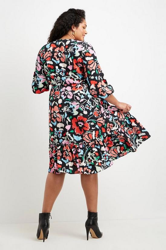 Wallis Curve Floral Button Through Tiered Midi Dress 3