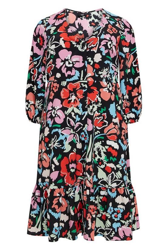 Wallis Curve Floral Button Through Tiered Midi Dress 5