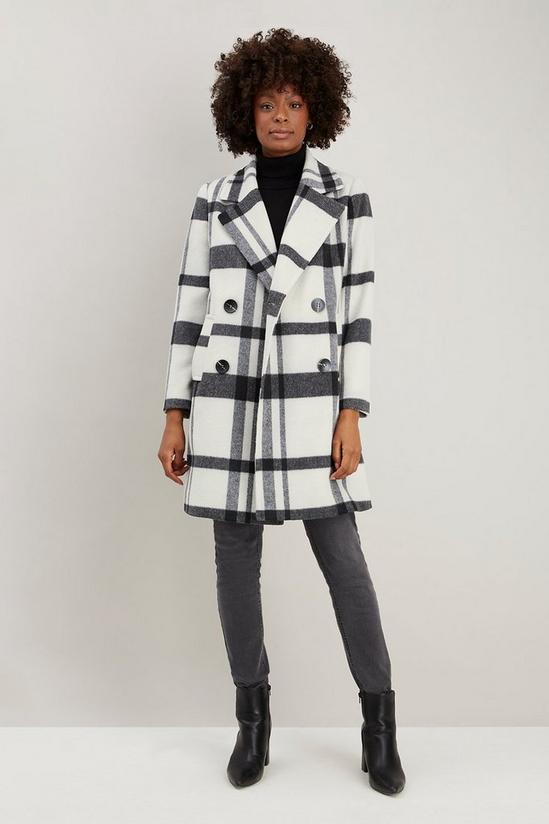 Wallis Bold Check Wool Double Breasted Coat 1