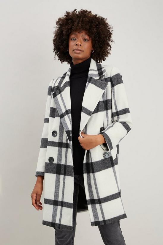 Wallis Bold Check Wool Double Breasted Coat 2