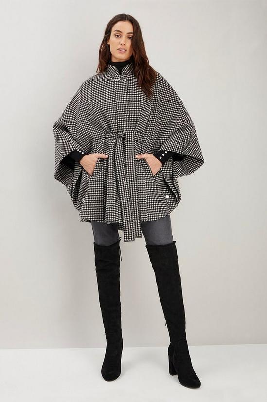 Wallis Mini Dogtooth Check Belted Cape 2