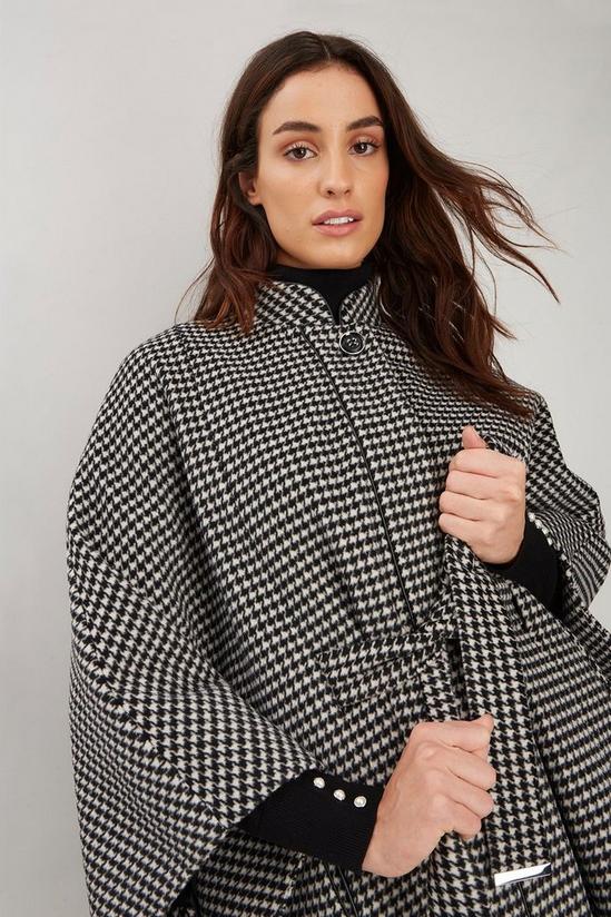 Wallis Mini Dogtooth Check Belted Cape 4