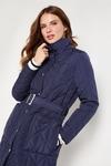 Wallis Quilted Funnel Neck Belted Midi Coat thumbnail 4