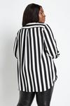 Wallis Curve Mono Stripe Long-line Shirt thumbnail 3