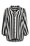 Wallis Curve Mono Stripe Long-line Shirt thumbnail 5