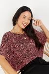 Wallis Petite Red Smudge Spot Jersey Banded Top thumbnail 1