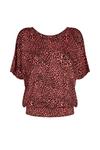 Wallis Petite Red Smudge Spot Jersey Banded Top thumbnail 5