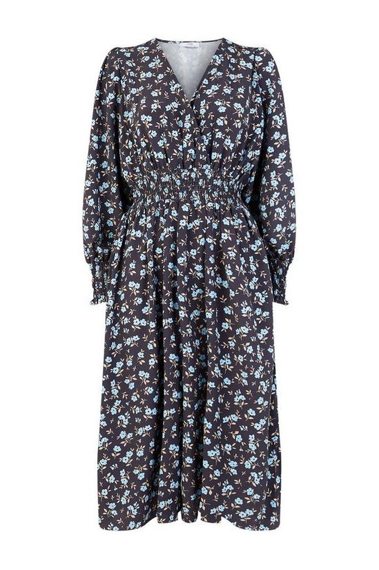 Wallis Petite Ditsy Floral Shirred Waist Midi Dress 5