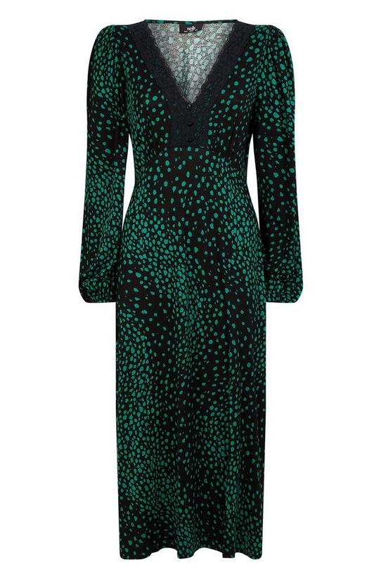 Wallis Green Spot Lace Trim Jersey Midi Dress 5